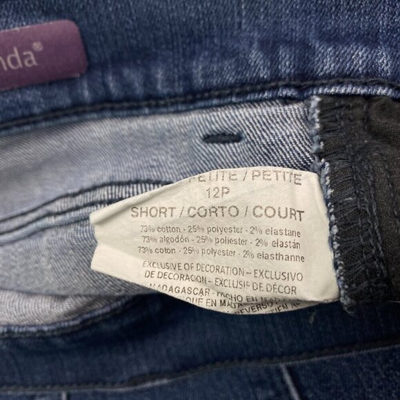 Gloria Vanderbilt Amanda Straight leg Women's size 12P Dark Wash Blue Denim Jean - Picture 3 of 4